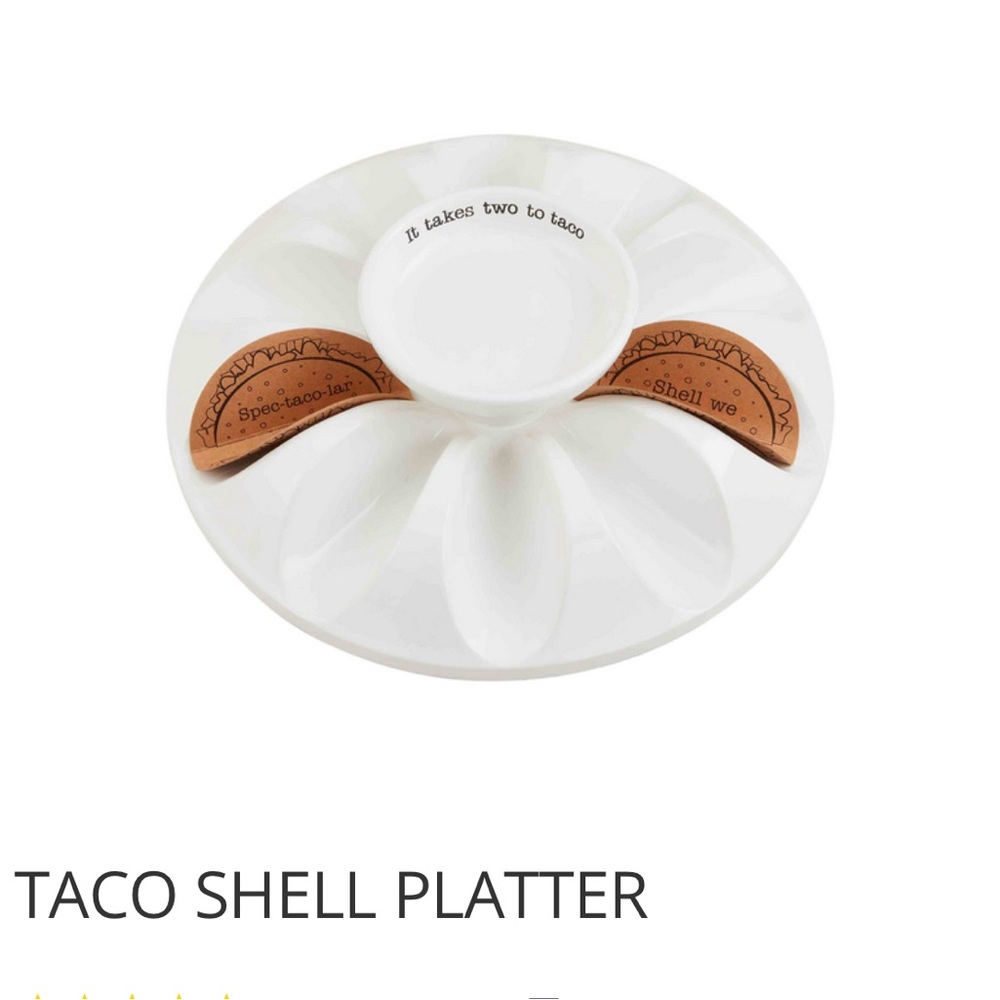Mud Pie White Taco Shell Platter